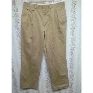 Vtg Lands End Direct Merchants Khaki Pants Men Size 34 Polyester Cotton RN#62830